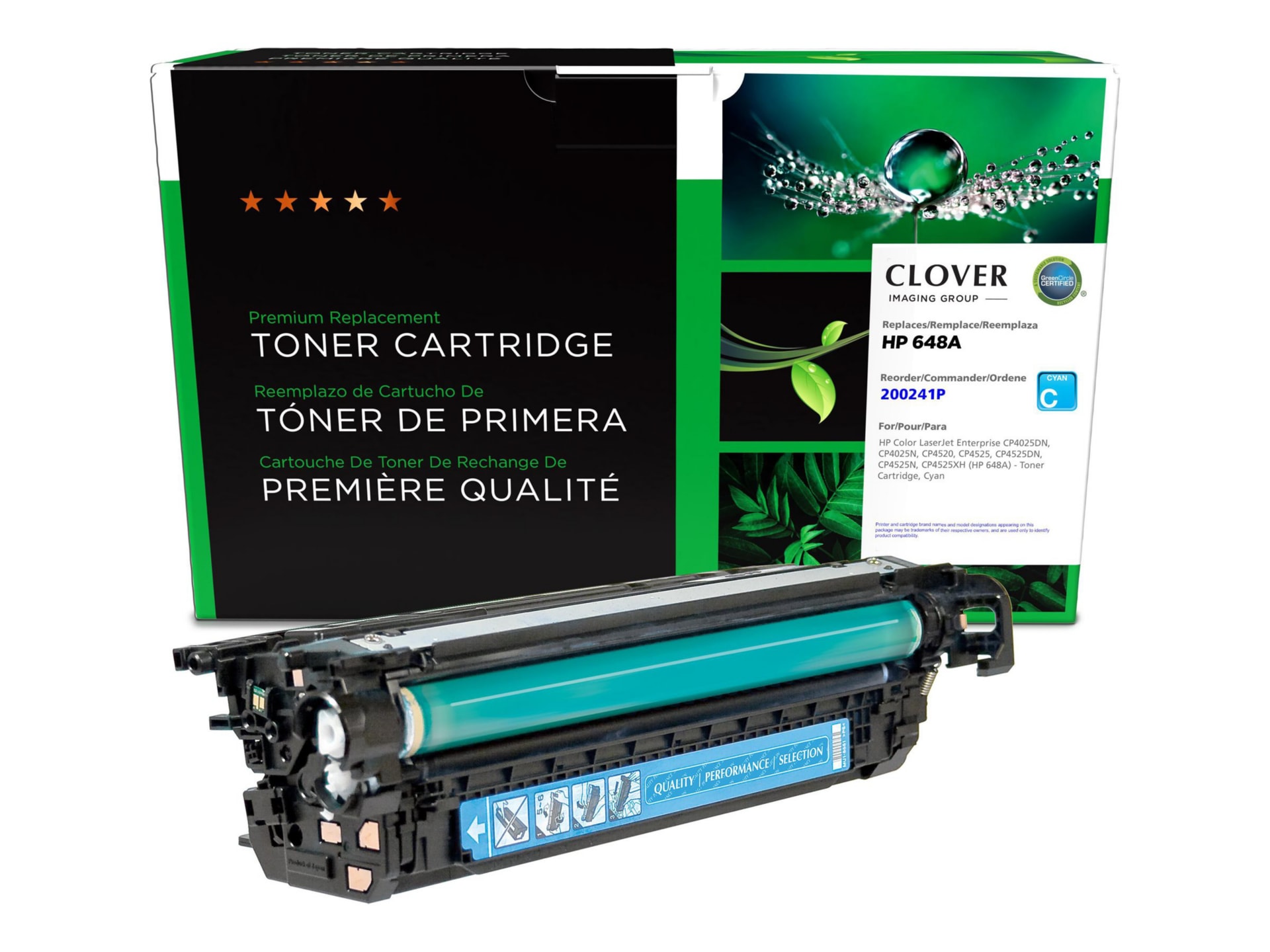 Clover Remanufactured Toner for HP CE261A (648A), Cyan, 11,000 page yield