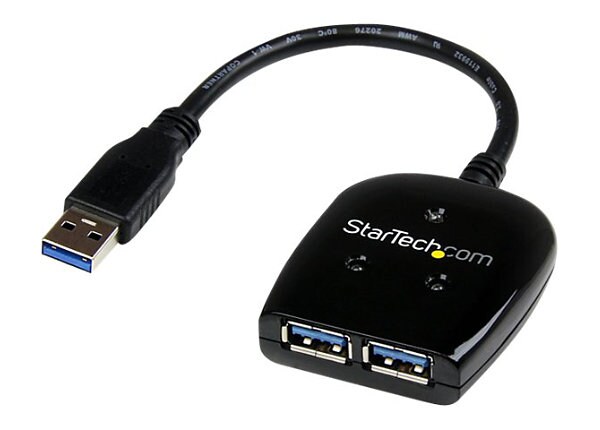 StarTech.com 2 Port USB 3.0 Hub - SuperSpeed Compact Black
