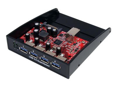 StarTech.com Front Panel USB 3.0 Hub - 3.5" or 5.25" Bay - 4-Port USB-A Hub