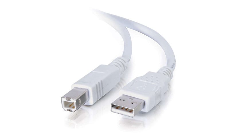 C2G 16.4ft USB to USB B Cable - USB A to USB B - USB 2.0 - White - M/M