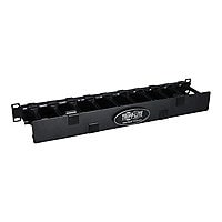 Tripp Lite Rack Enclosure Horizontal Cable Manager Steel w Finger Duct 1URM - rack cable management panel with cover -