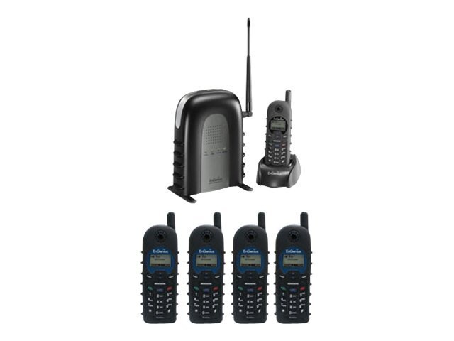 EnGenius Durafon 1X PIDW - cordless phone with caller ID/call waiting - with 4 x EnGenius DuraWalkie 1X two-way radio