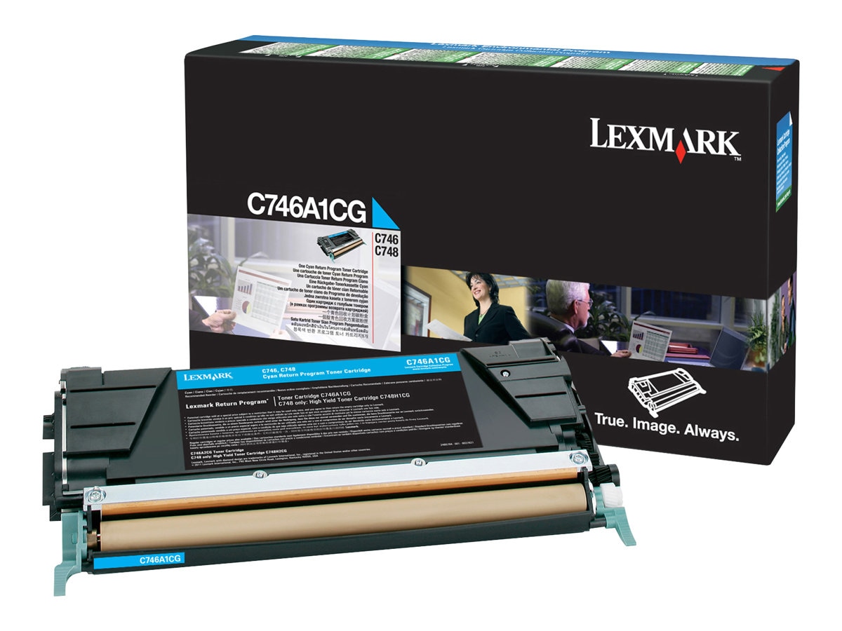 Main image 1 for Lexmark C746A1CG - cyan - original - toner cartridge - LCCP, LRP