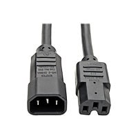 Eaton Tripp Lite Series Power Cord C14 to C15 - Heavy-Duty, 15A, 250V, 14 AWG, 3 ft. (0.91 m), Black - power cable - IEC