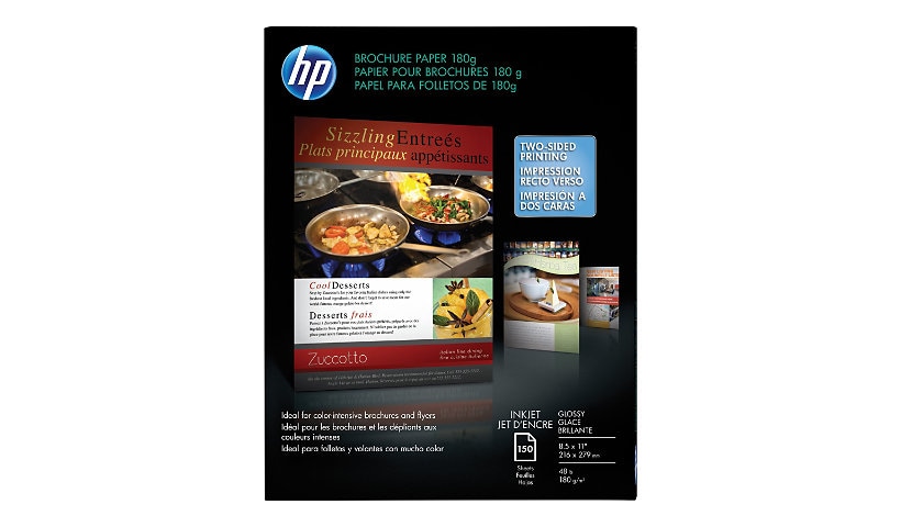 HP - brochure paper - glossy - 150 sheet(s) - Letter - 180 g/m²