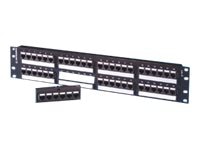 Ortronics 2RU CAT6 48-Port TechChoice Flat Patch Panel - Black