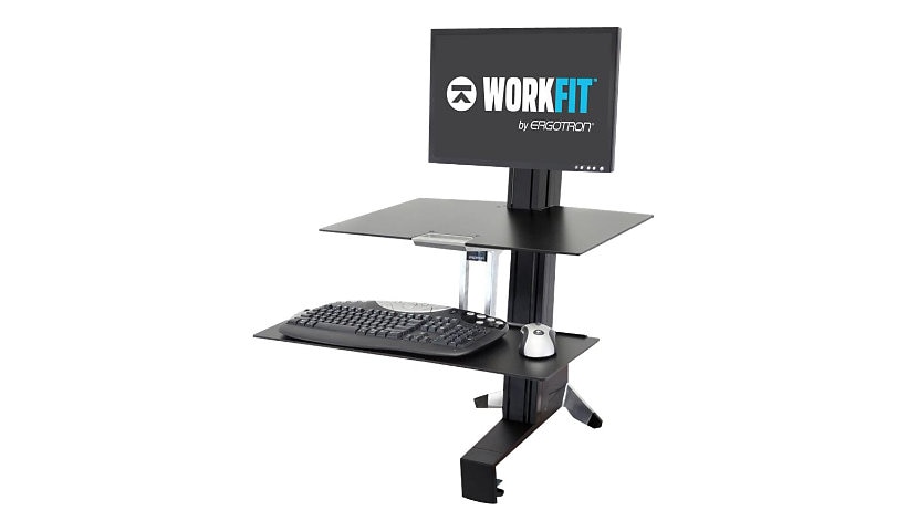 Ergotron WorkFit-S Single LD - standing desk converter - rectangular - black