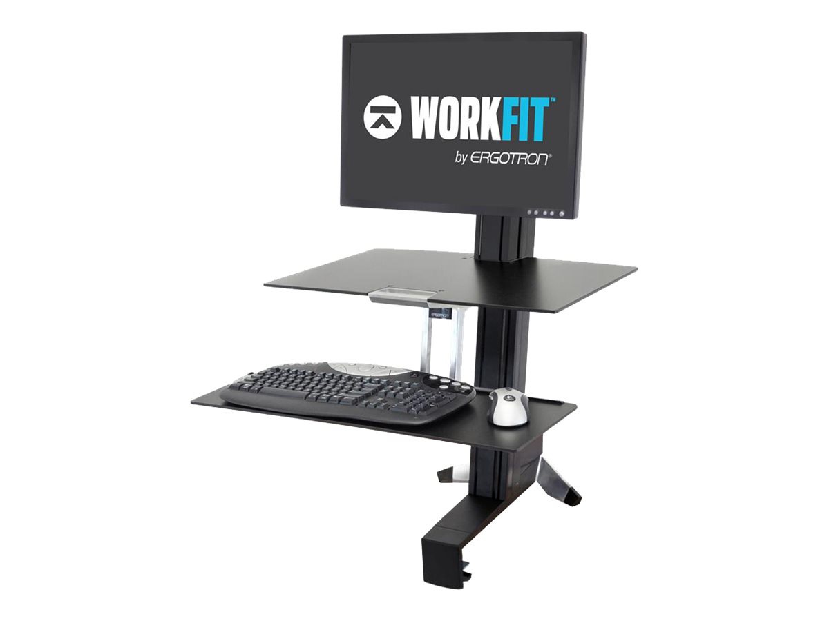 Ergotron WorkFit-S Single HD Workstation - standing desk converter - rectangular - black