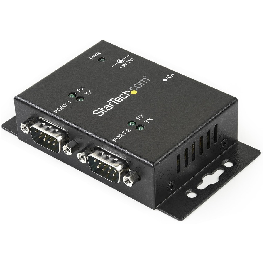 StarTech.com USB to Serial Adapter - 2 Port - Wall Mount - Din Rail Clips -