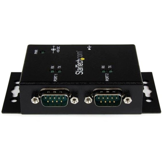 Thumbnail 3 of 11 for StarTech.com USB to Serial Adapter - 2 Port - Wall Mount - Din Rail Clips - Industrial - COM Port Retention - FTDI TAA