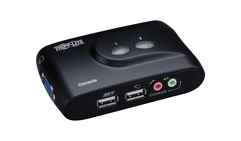 Tripp Lite 2-Port Desktop Compact USB KVM Switch with Audio & Cable Kit - KVM switch - 2 ports