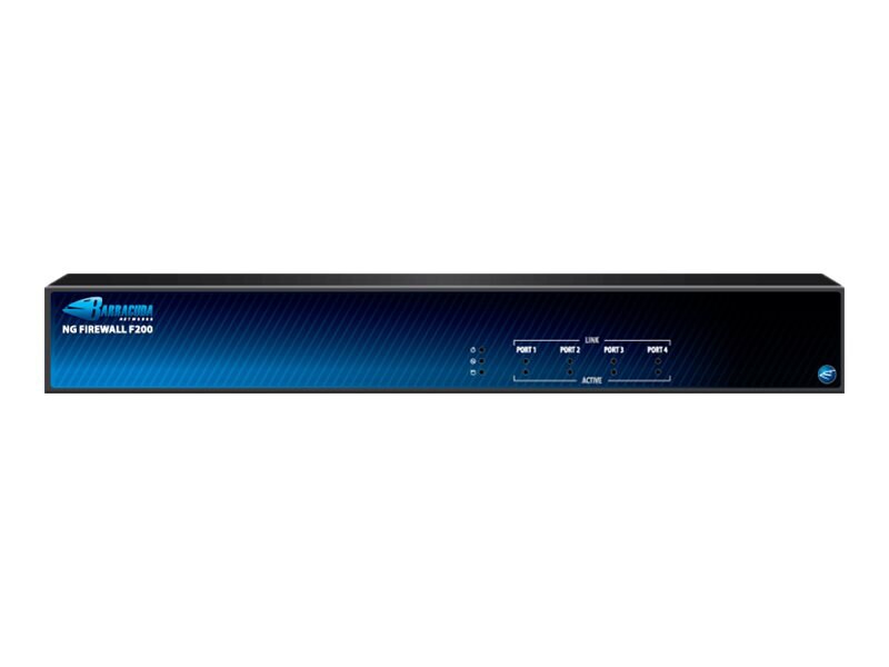 Barracuda NextGen Firewall F-Series F200 - firewall - with 1 year Energize Updates and Instant Replacement