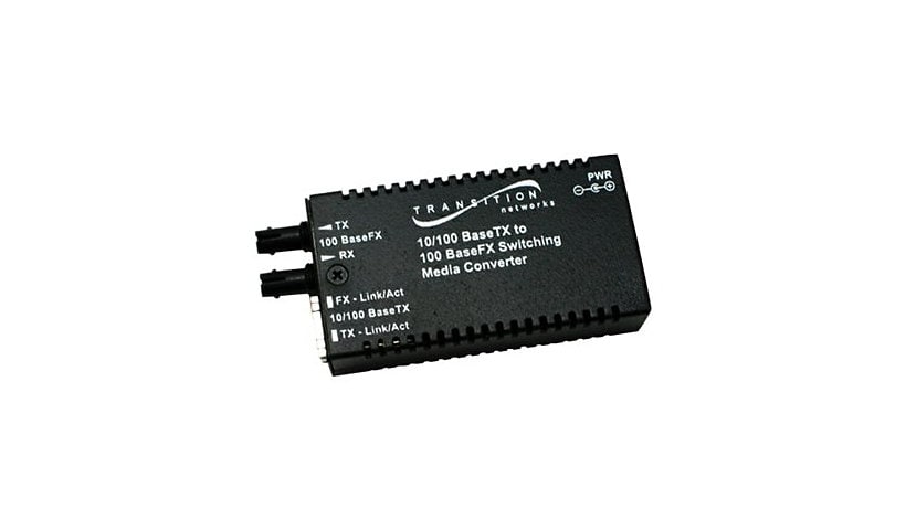 Transition Networks Stand-Alone Mini 10/100 Bridging - fiber media converter - 10Mb LAN, 100Mb LAN