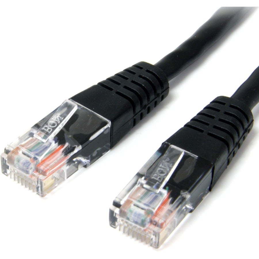 StarTech.com 15ft Black CAT5e Cable - Gigabit Ethernet Cable - Molded CAT5e