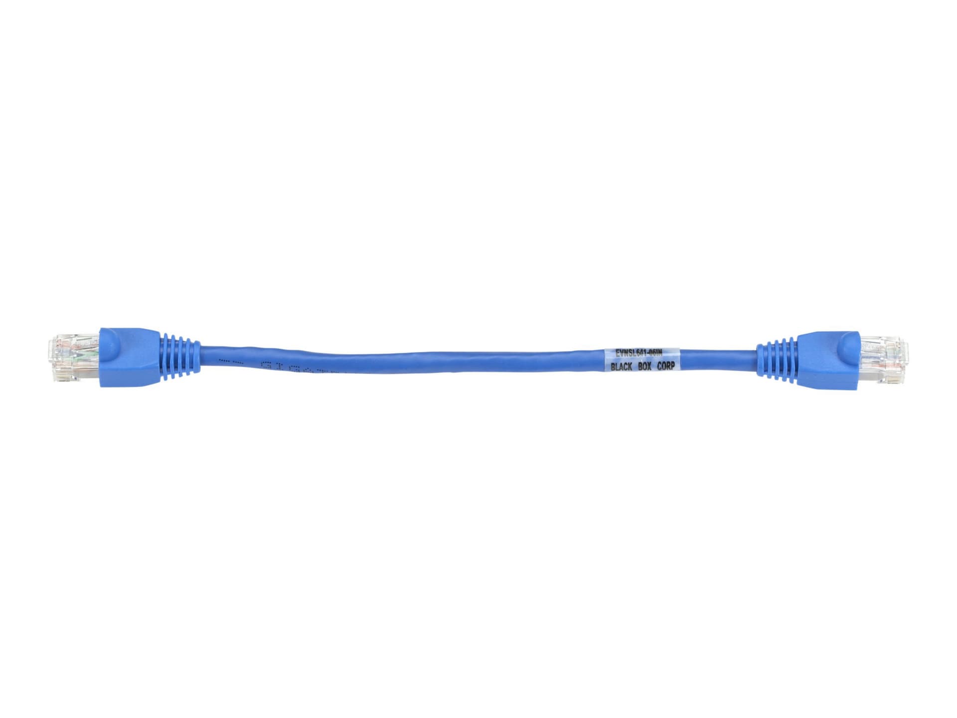 Black Box GigaTrue 6in Cat6 550Mhz Gigabit Blue Snagless Patch Cable 6 inch