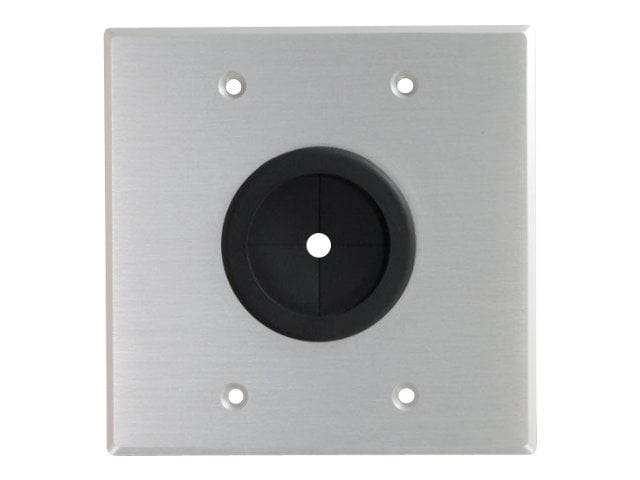 C2G 1.5in Grommet Cable Pass Through Double Gang Wall Plate - Brushed Aluminum