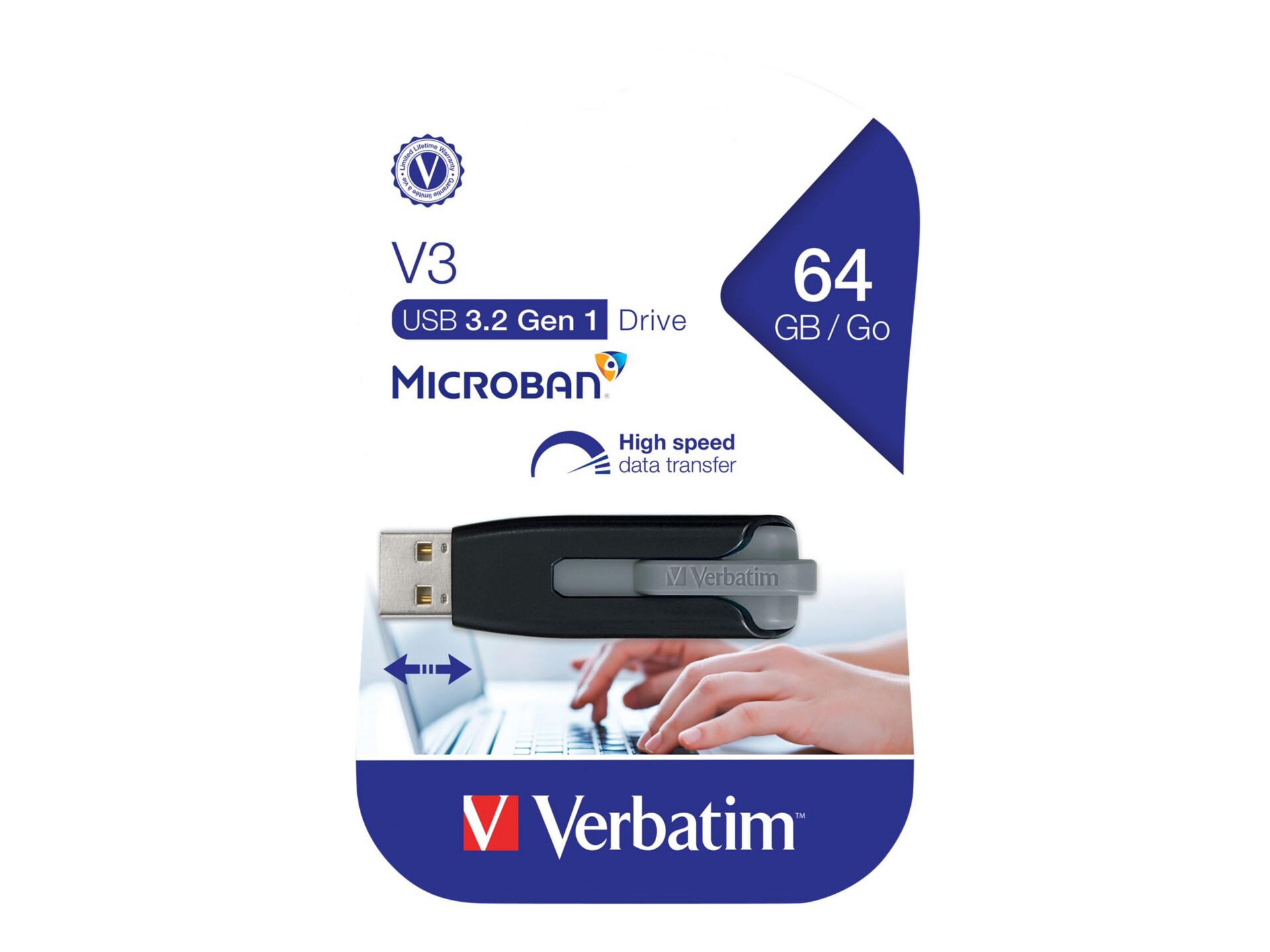 Thumbnail 3 of 7 for Verbatim Store 'n' Go V3 - USB flash drive - 64 GB