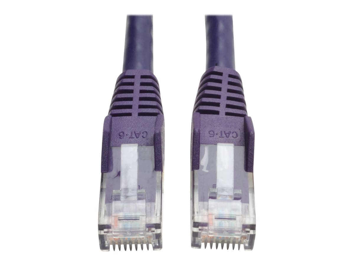 Eaton Tripp Lite Series Cat6 Gigabit Snagless Molded (UTP) Ethernet Cable (RJ45 M/M), PoE, Purple, 10 ft. (3.05 m) -