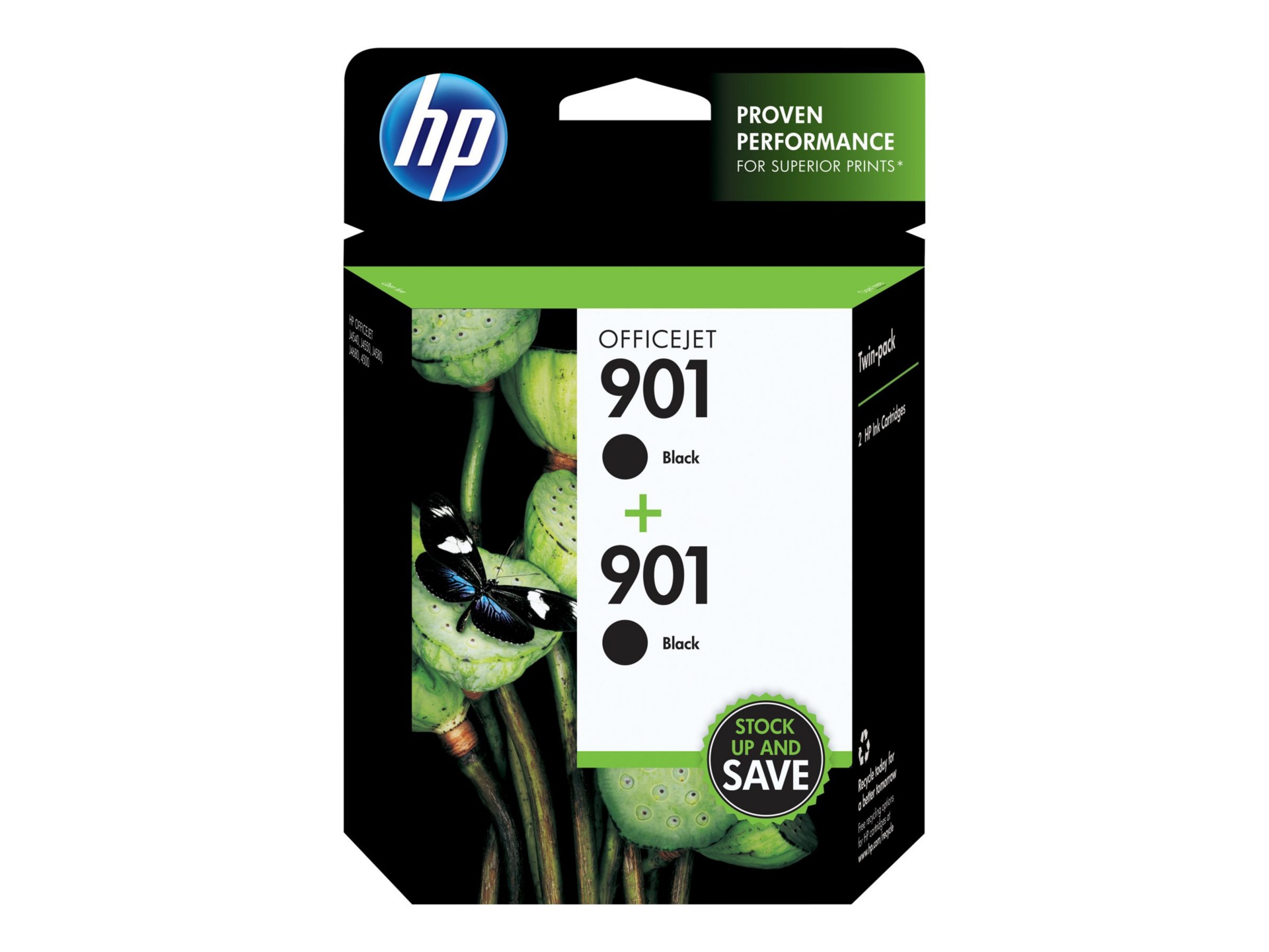 HP 901 (CZ075FN) 2-pack Black Original Ink Cartridges