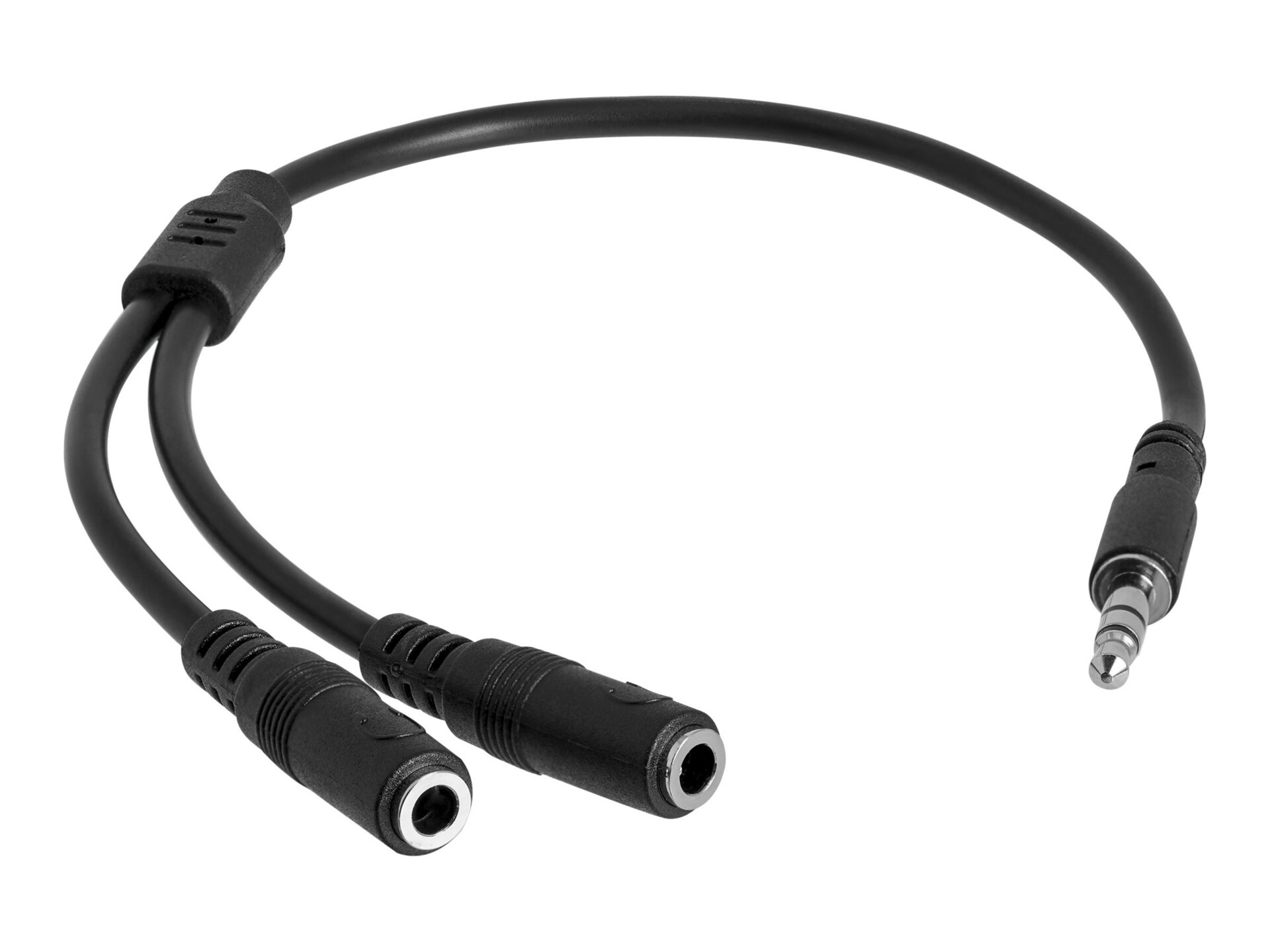 StarTech.com Slim Stereo Splitter Cable - 3.5mm Male to 2x 3.5mm Female -  Split one headphone jack into two separate jacks - 3.5mm audio splitter 