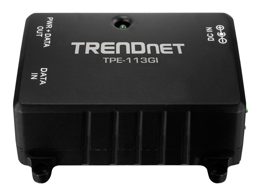 TRENDnet Gigabit Power Over Ethernet Injector, Full Duplex Gigabit Speeds, 1 x Gigabit Ethernet Port, 1 x PoE Gigabit