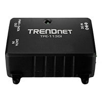 TRENDnet Gigabit Power Over Ethernet Injector, Full Duplex Gigabit Speeds, 1 x Gigabit Ethernet Port, 1 x PoE Gigabit