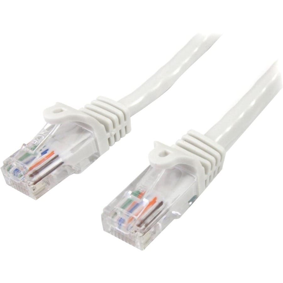 StarTech.com 7ft White CAT5e Cable - Snagless CAT5e Patch Cord Network Cabl