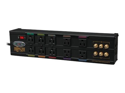 Tripp Lite Isobar A/V Surge Protector Metal RJ11 RJ45 Coax 10 Outlet 8ft Cd
