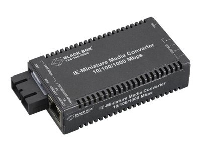 Black Box Industrial Media Converter, 10/100/1000 to 1000Mbps MMF SC Fiber
