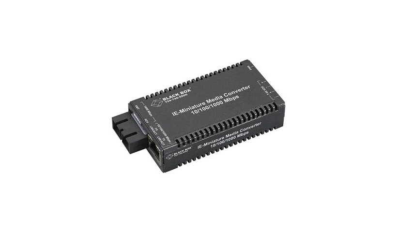 Black Box Industrial Media Converter, 10/100/1000 to 1000Mbps MMF SC Fiber