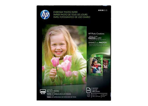 HP Everyday Photo Paper - semi-gloss photo paper - 100 sheet(s)