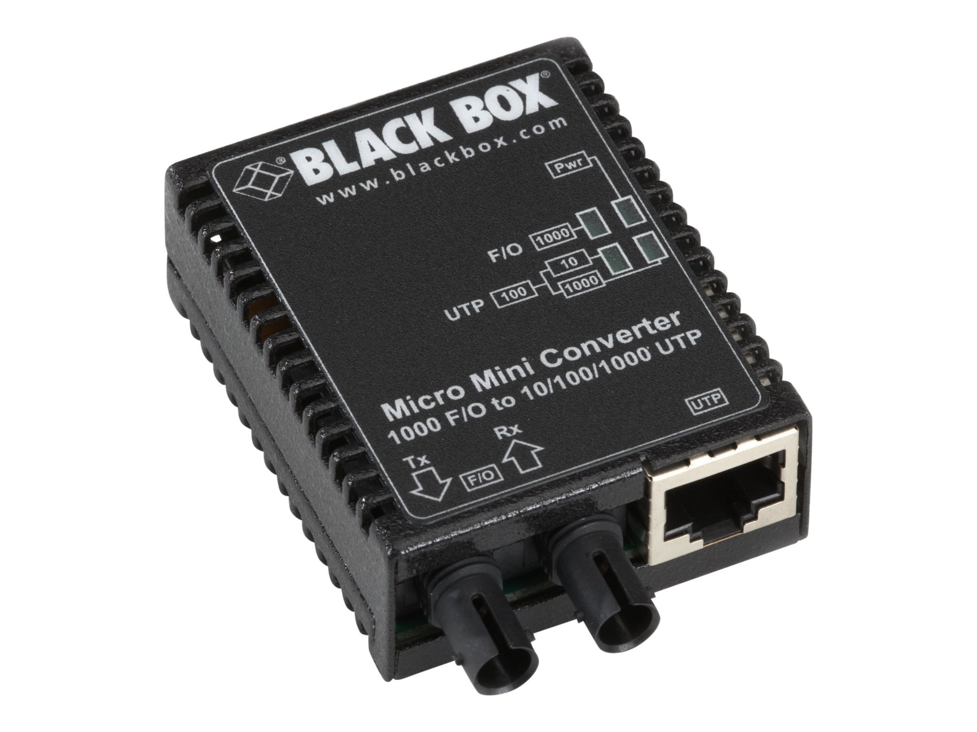 Black Box Micro Mini Media Converter - fiber media converter - 10Mb LAN, 100Mb LAN, GigE - TAA Compliant