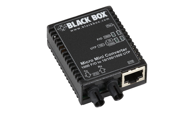 Black Box Micro Mini Media Converter - fiber media converter - 10Mb LAN, 100Mb LAN, GigE - TAA Compliant