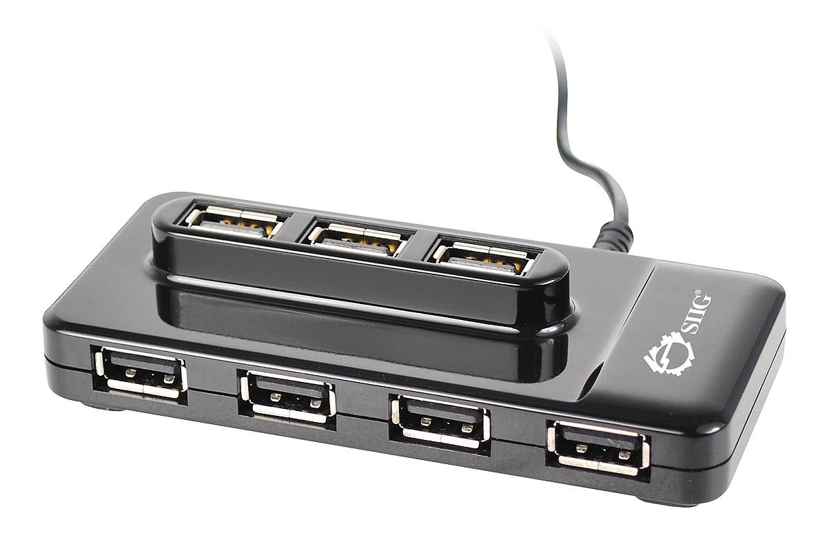 SIIG USB 2.0 10-Port Hub - hub - 10 ports - desktop
