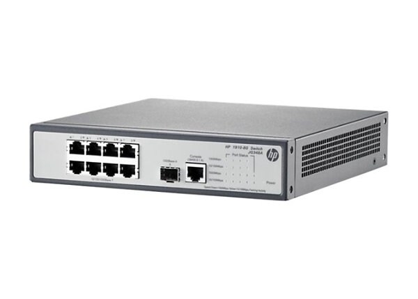 HP 1910-8G Switch - switch - 8 ports - managed - rack-mountable