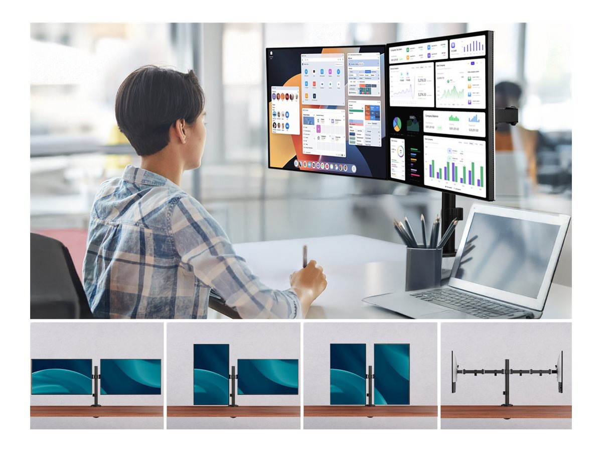 Thumbnail 6 of 11 for SIIG Articulating Dual Monitor Mount - 17-32 INCH