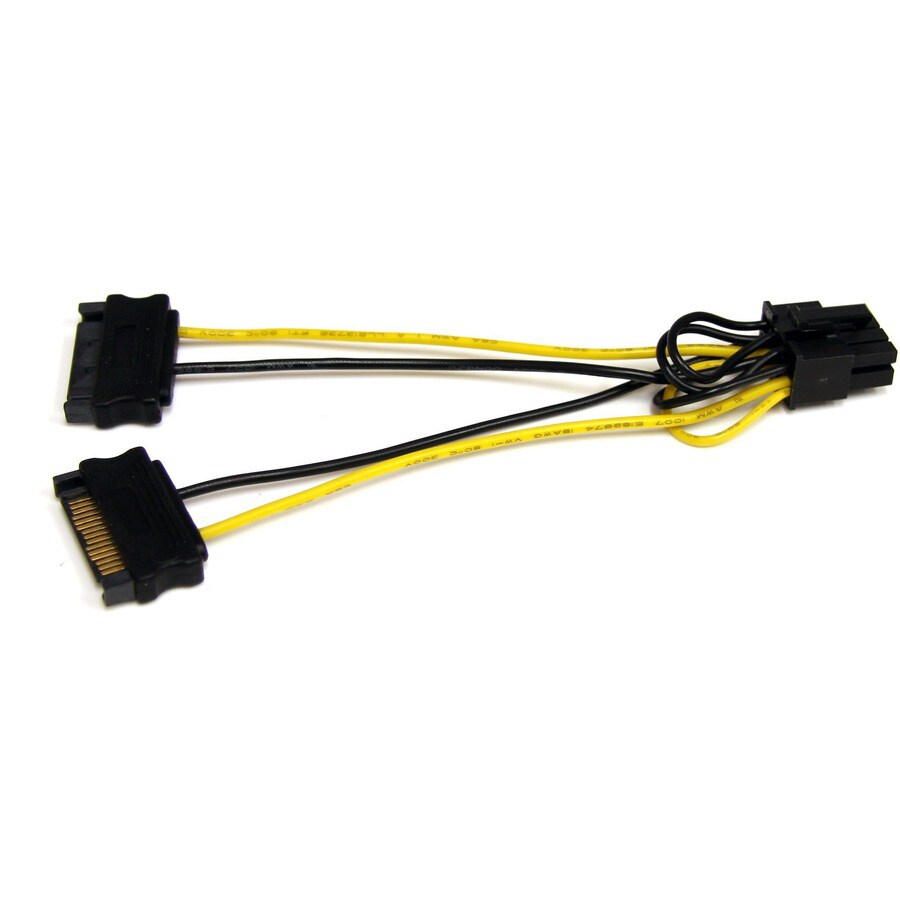 StarTech.com 6in SATA Power to 8 Pin PCIe Video Card Power Cable Adapter