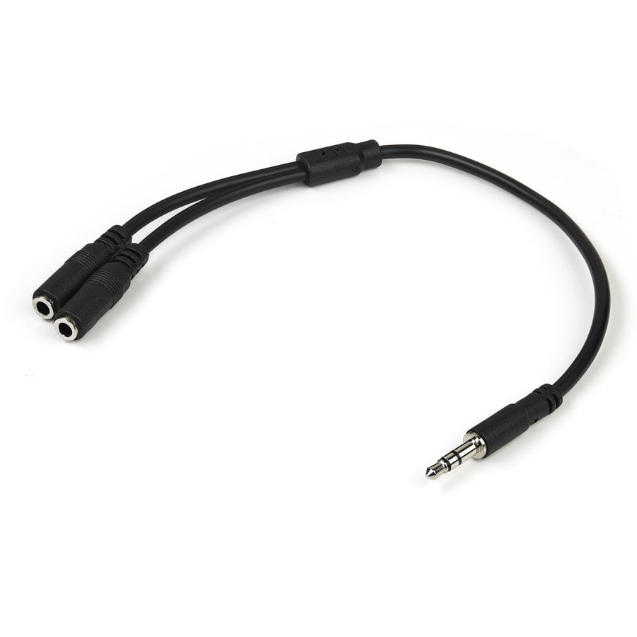 StarTech.com 1 ft Slim 3.5mm Stereo Audio Cable MM Connect an