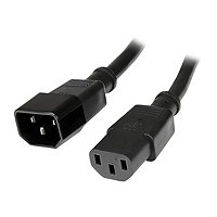 StarTech.com 2ft (0.6m) Power Extension Cord, C14 to C13, 10A 125V, 18AWG, Computer Power Cord Extension, Power Supply
