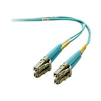 BELKIN 3M 10Gb/100Gb Duplex Multimode 50/125 OM4 Fiber Cable LC/LC Aqua 10"