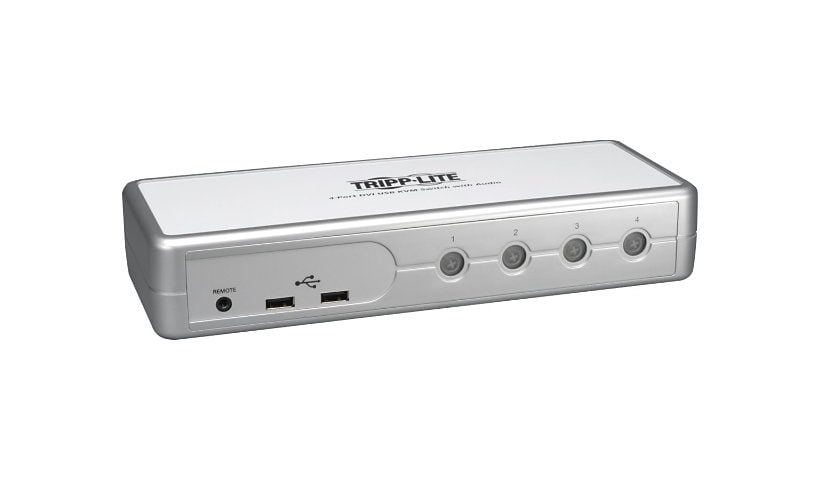 Tripp Lite 4-Port Desktop Compact DVI/USB KVM Switch w/ Audio & Cables - KVM / audio switch - 4 ports