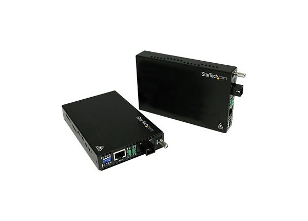 StarTech.com Ethernet SM WDM Fiber Media Converter Kit SC 20km - fiber media converter - 10Mb LAN, 100Mb LAN
