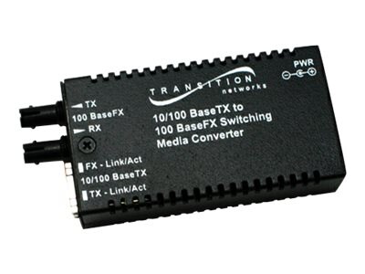 Transition Networks Stand-Alone Mini 10/100 Bridging - fiber media converter - 10Mb LAN, 100Mb LAN