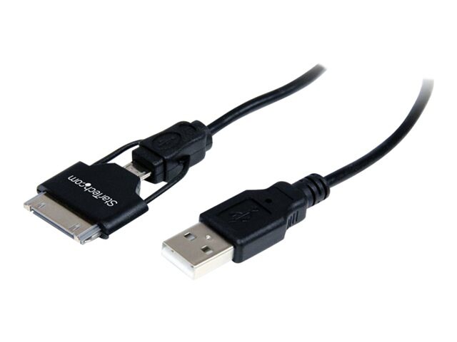 StarTech.com Apple® 30-pin Dock Connector or Micro USB to USB Combo Cable

