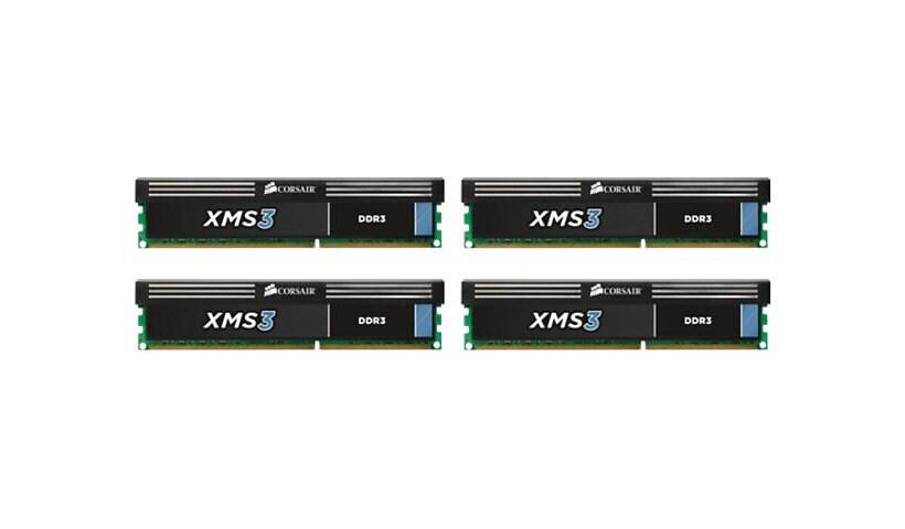 CORSAIR XMS3 - DDR3 - kit - 16 GB: 4 x 4 GB - DIMM 240-pin - unbuffered