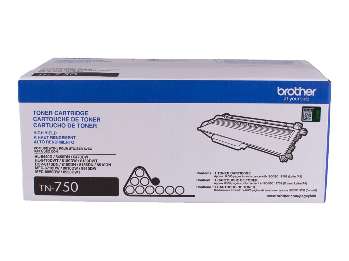 Brother TN750 Black High Yield Toner Cartridge