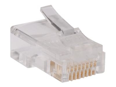 Tripp Lite 100PK RJ45 Plugs Round Solid Strand Conductor 4PR Cat5e Cable