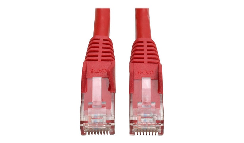 Eaton Tripp Lite Series Cat6 Gigabit Snagless Molded (UTP) Ethernet Cable (RJ45 M/M), PoE, Red, 15 ft. (4.57 m) - patch