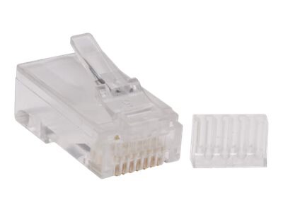 Eaton Tripp Lite Series Cat6 Gigabit RJ45 Modular Connector Plug w/ Load Bar 100 Pack - network connector