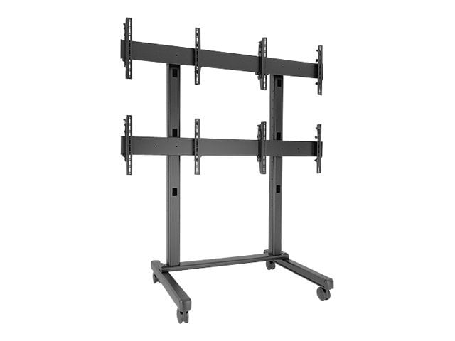 Chief Fusion Large 2x2 Freestanding Video Wall Mobile TV Cart - 42-50 Inch Displays - TAA Compliant - Black